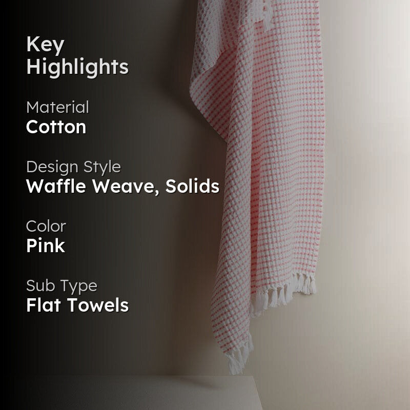Alyss Waffle Bath Towel - Peach media 2