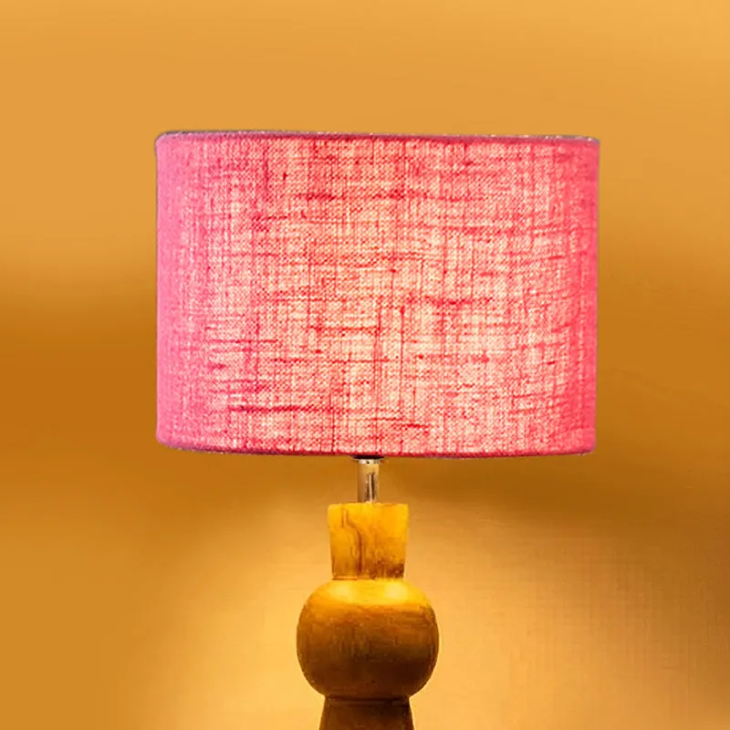 Angler Jute Wooden Table Lamp - Pink,Brown media 4