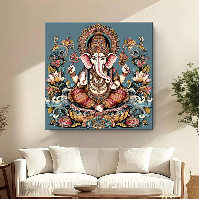 Alankara Ganesha Wall Painting