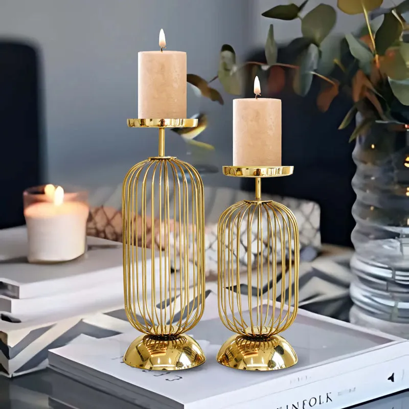 Aurin Metal Candle Holder - Set Of Two media 7