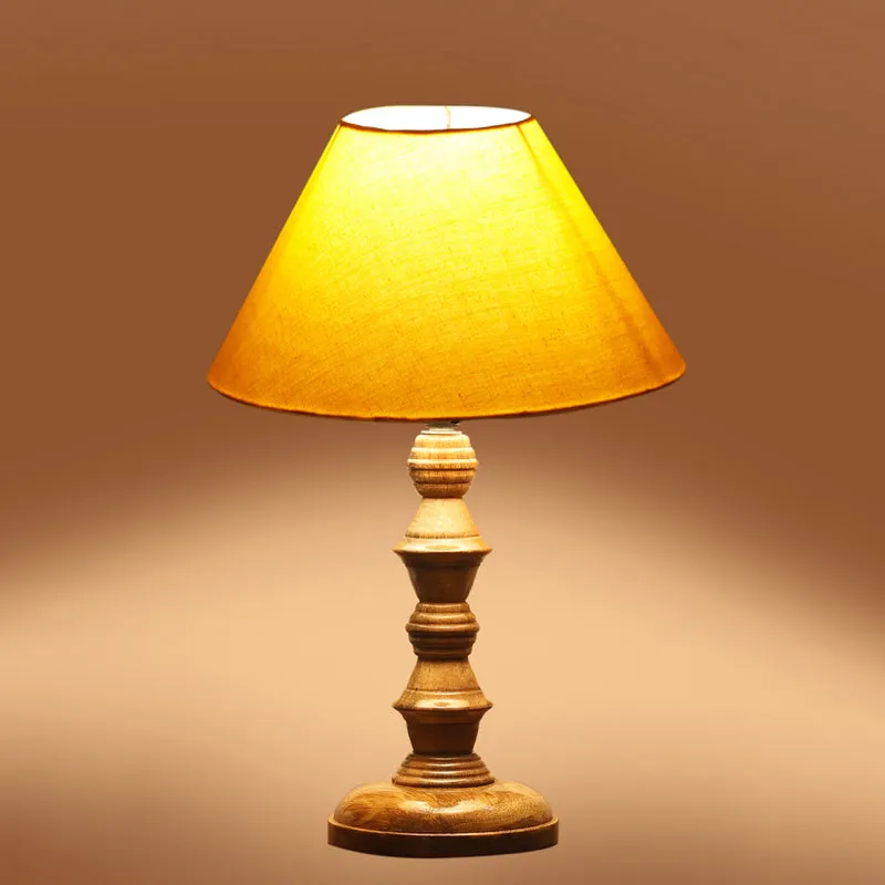 Cotin II Timber Wooden Table Lamp - Yellow,Brown media 5
