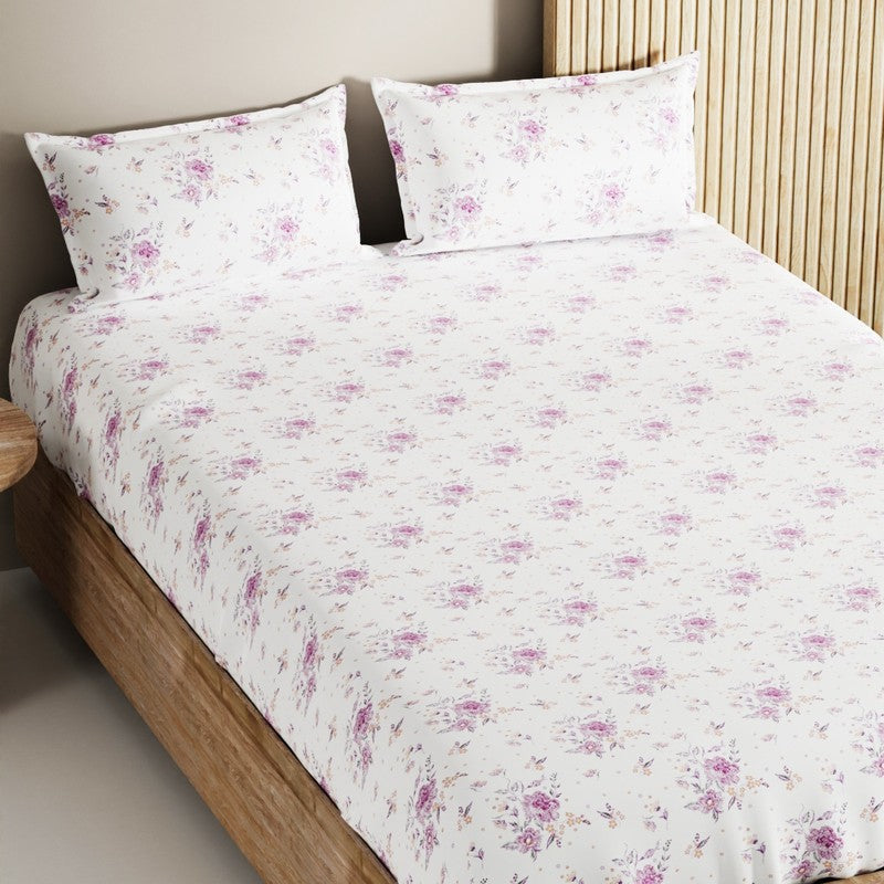 Novira Cotton Bedsheet (Purple) - 144 TC media 4