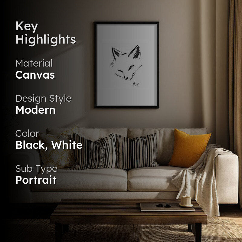 Fox Novo Archival Canvas Wall Art - Black Frame media 2