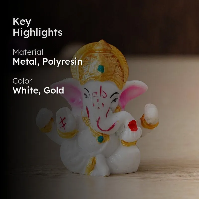 Ganesha With Golden Mukut Idol media 2