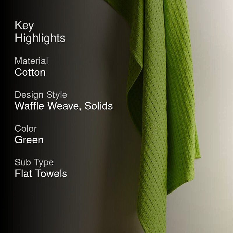 Alyssa Textured Waffle Bath Towel - Green media 2