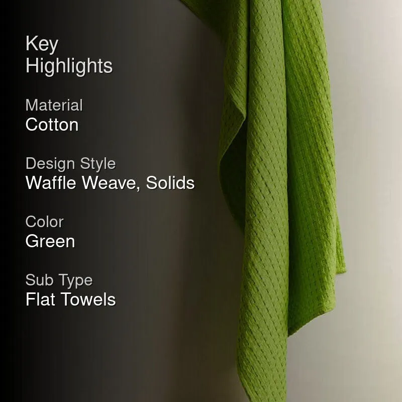 Alyssa Textured Waffle Bath Towel - Green media 2
