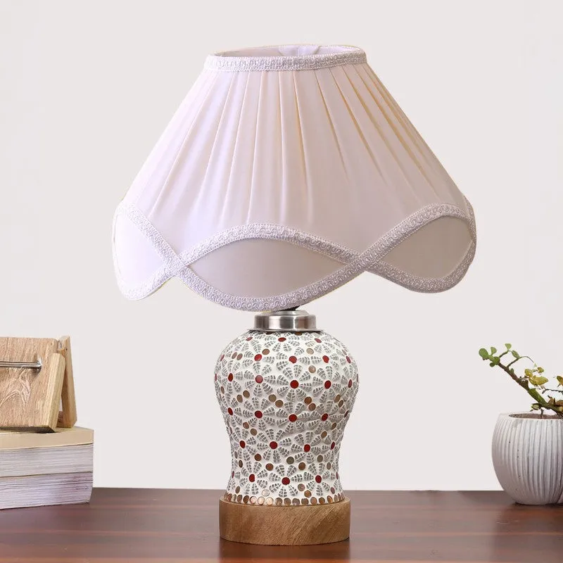 Baskex Arc Pleated Wooden Table Lamp - Multicolor media 4