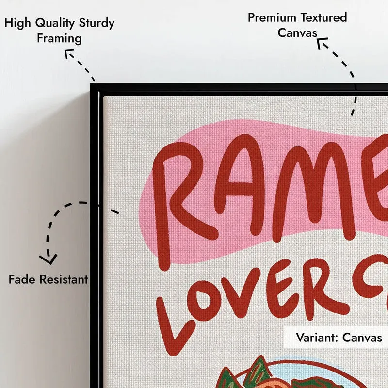 Ramen Club Archival Canvas Wall Art - Black media 7