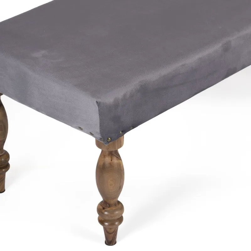 Dunex Sheesham Wooden Bench with Stools (Grey) - Three Piece Set media 7