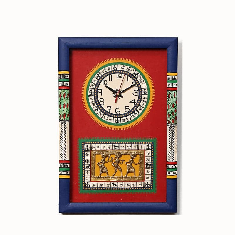 Sanjoya Warli Wall Clock - Red media 3