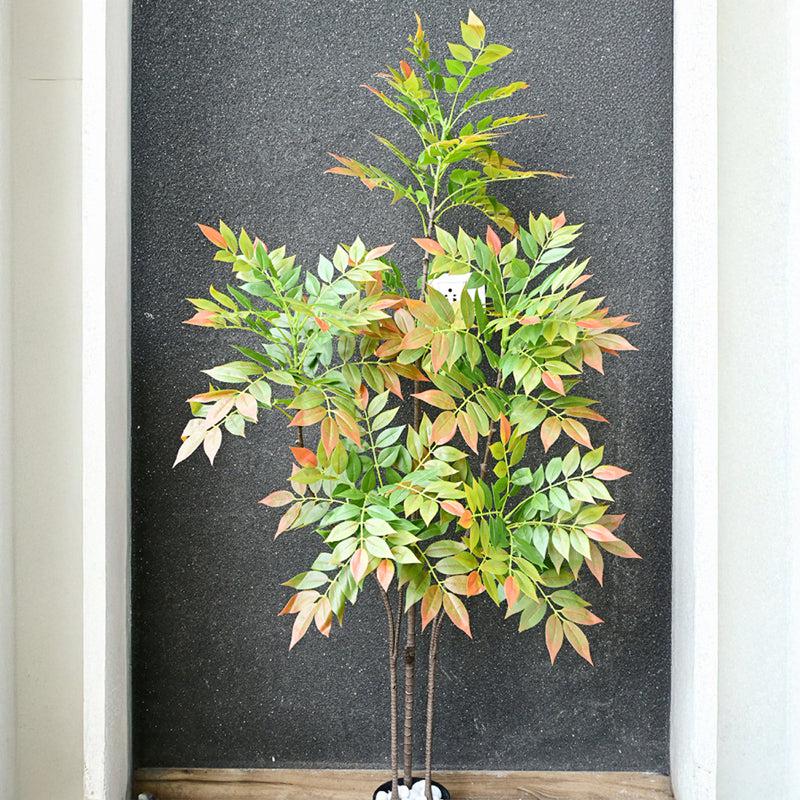 Sumaura Artificial Autumn Sumac Tree With Black Plastic Pot - 160 cm (5.2 ft) media 5
