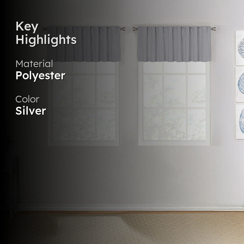 Serein Pleated Curtain Valance (Silver) - Set Of Two media 2