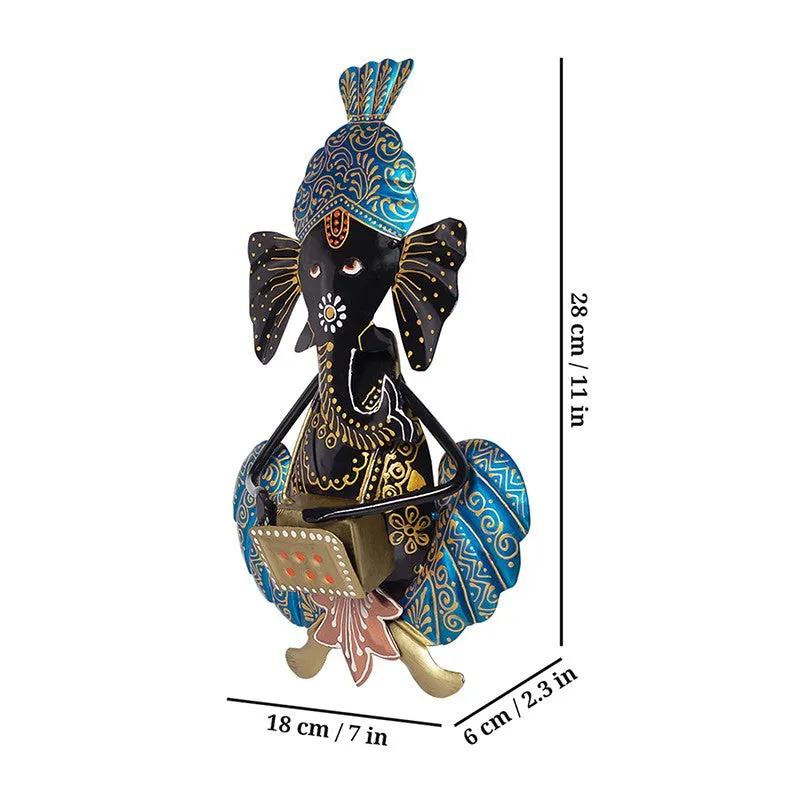 Ganesh Handcrafted Iron Wall Accent - Blue media 8