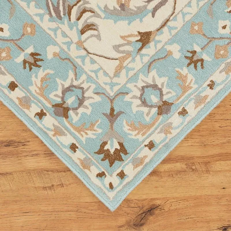 Sekhmet Hand Tufted Ethnic Wool & Nylon Carpet - Mint Green media 4