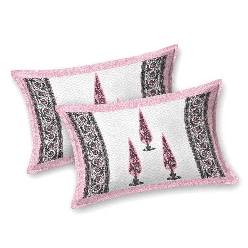 Trinakshi Printed Cotton Bedsheet (Pink) - 140 TC media 6