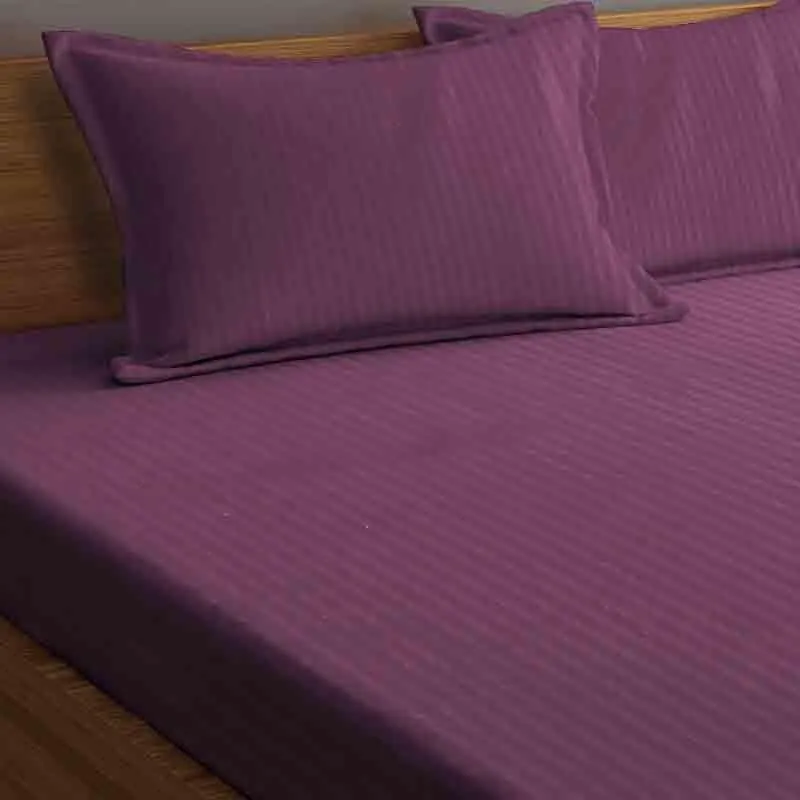 Striped Wonder Bedsheet (Magenta) - 140 GSM media 4