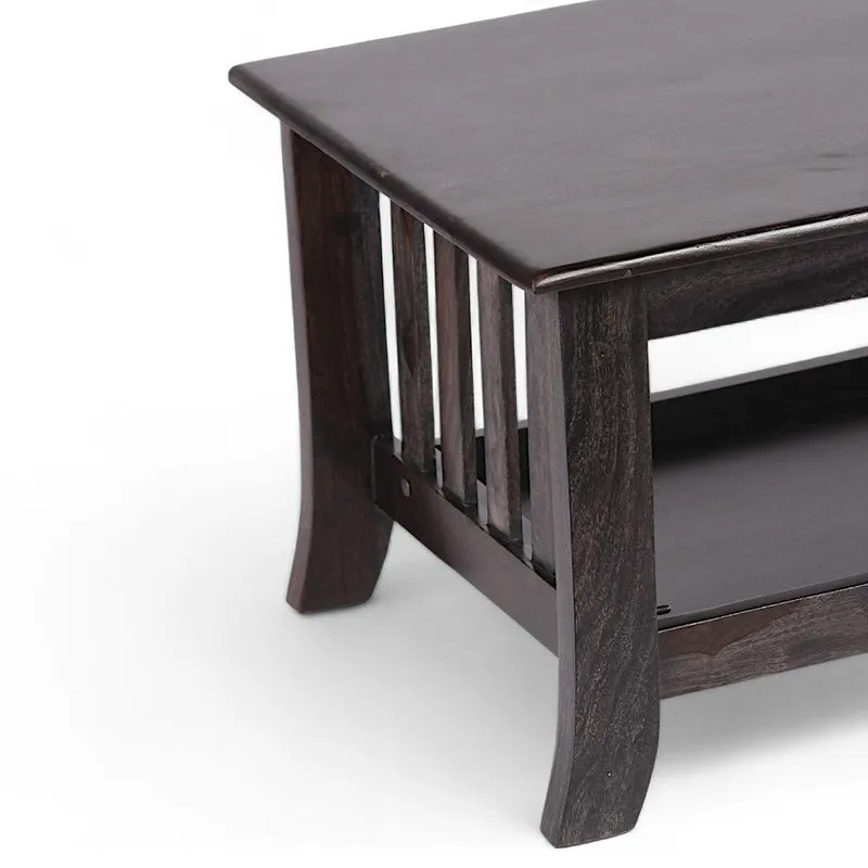 Bravon Sheesham Wooden Center Table - Black media 7