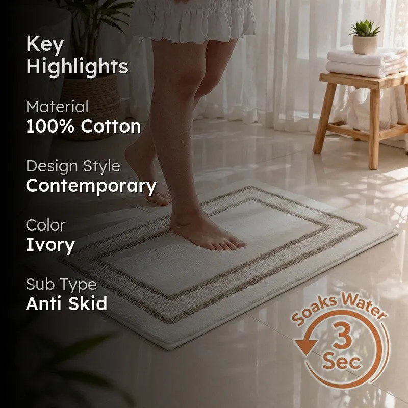 SpaStep Cotton Bath Mat - Ivory media 2