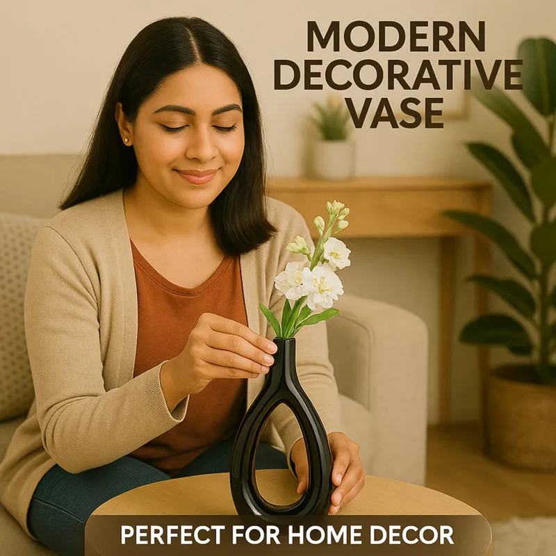 Nivo Ceramic Vase - Black media 6