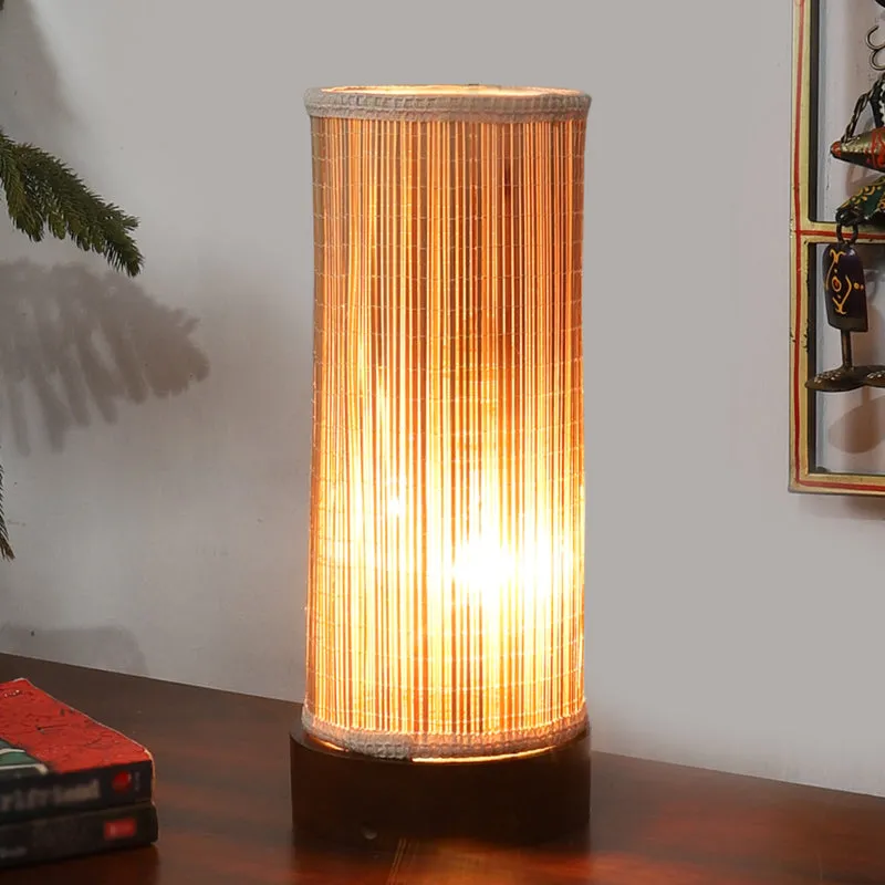 Cylindra Bamboo Table Lamp - Brown media 2