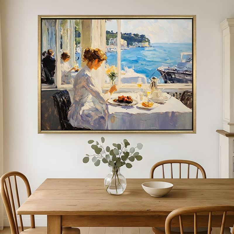 Ocean Breakfast Canvas Wall Painting With Frame