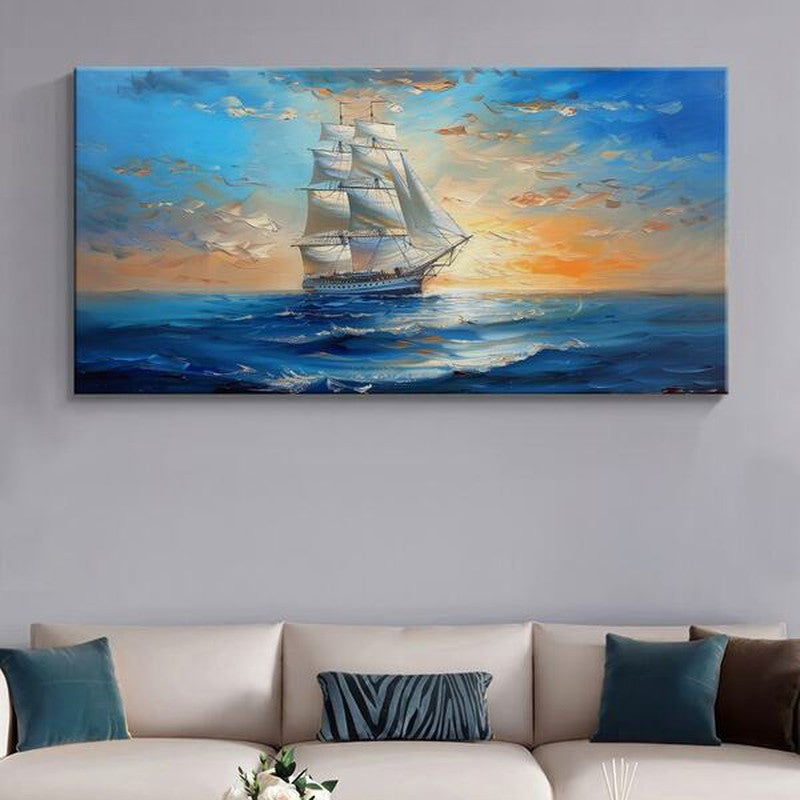 Sailboat Sunset Wall Painting