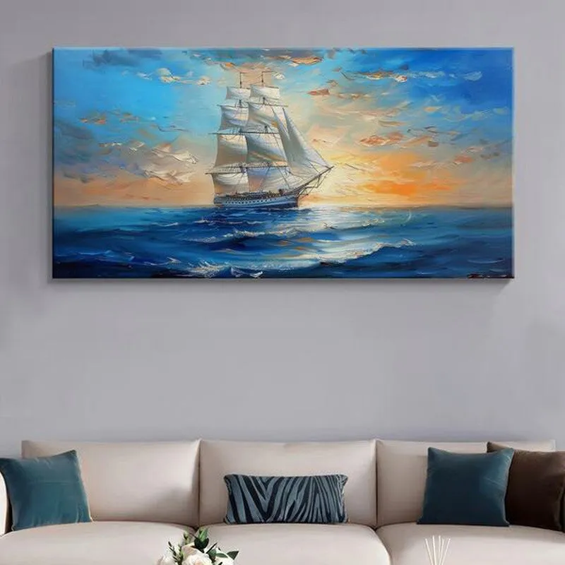 Sailboat Sunset Wall Painting media 1