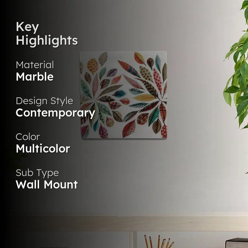 Flowery Scene Printed Marble Wall Accent media 2