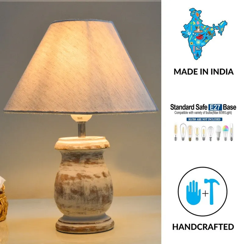 SolidGlow Wooden Table Lamp - White media 4