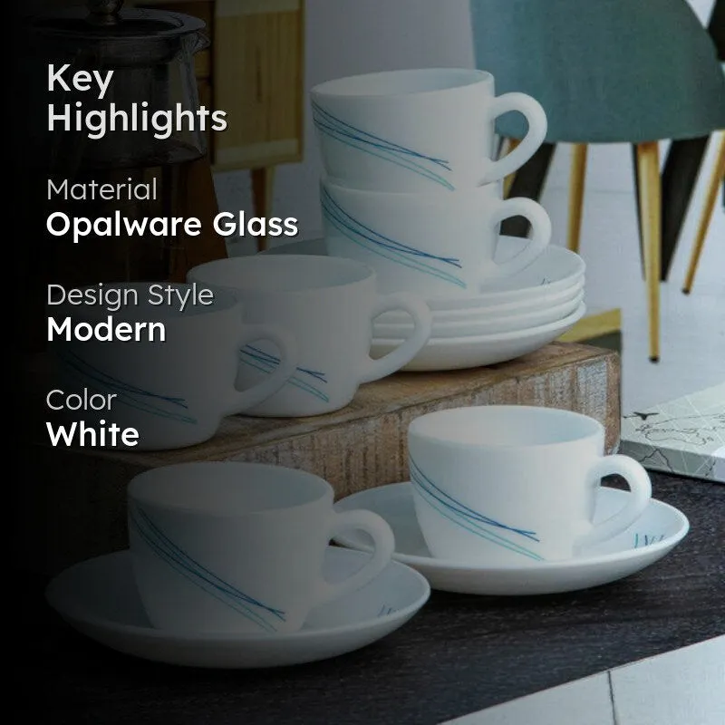 Cello Levasha Glide Cup & Saucer (130 mL Each) - Set of Six media 2