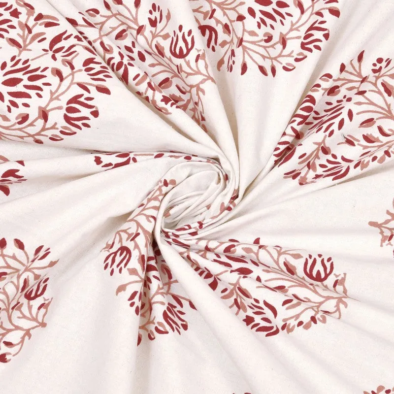 Vinera Cotton Bedsheet (Peach,White) - 240 TC media 5