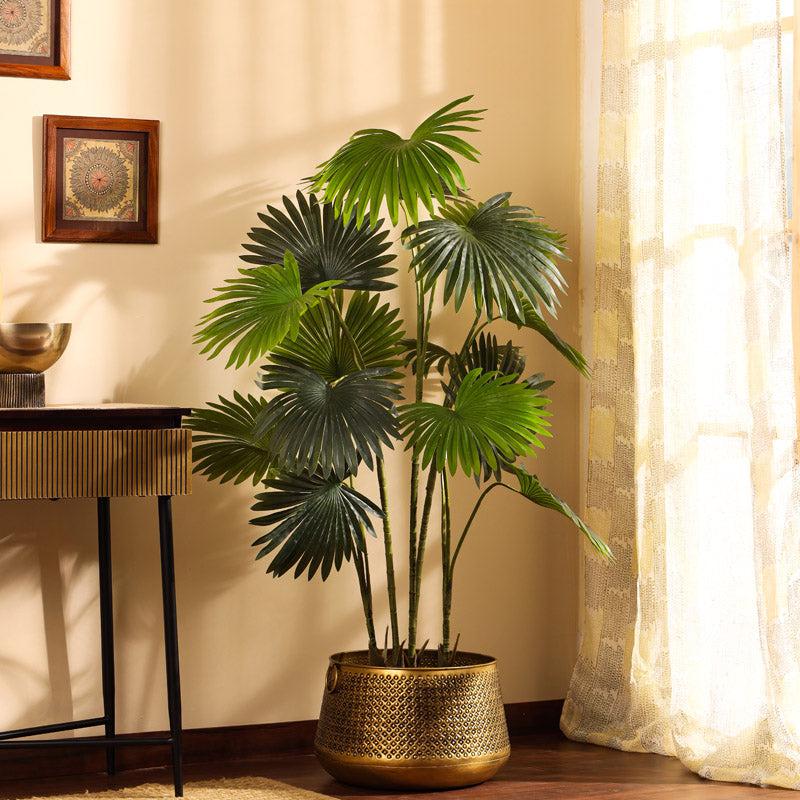 Faux Realistic Areca Plant With Black Plastic  Pot - 5.2 Feet media 3