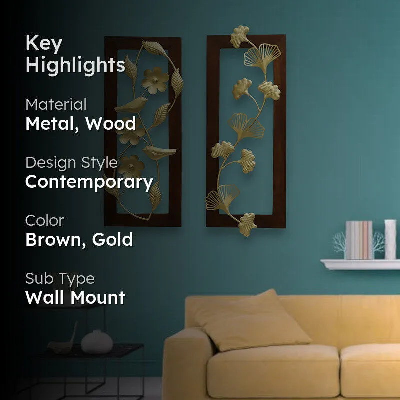 Florice Metal & Wood Wall Accent - Set Of Two media 2