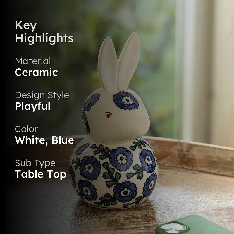 Bunny Ceramic Handpainted Showpiece media 2