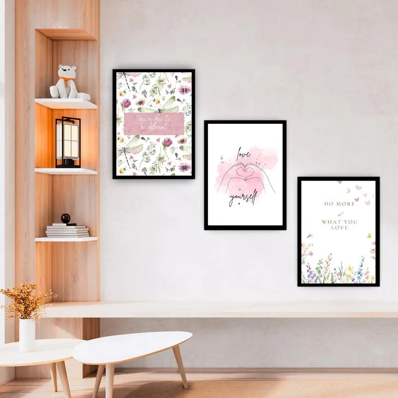 Love Script Paper Wall Painting With Frame - Black media 3