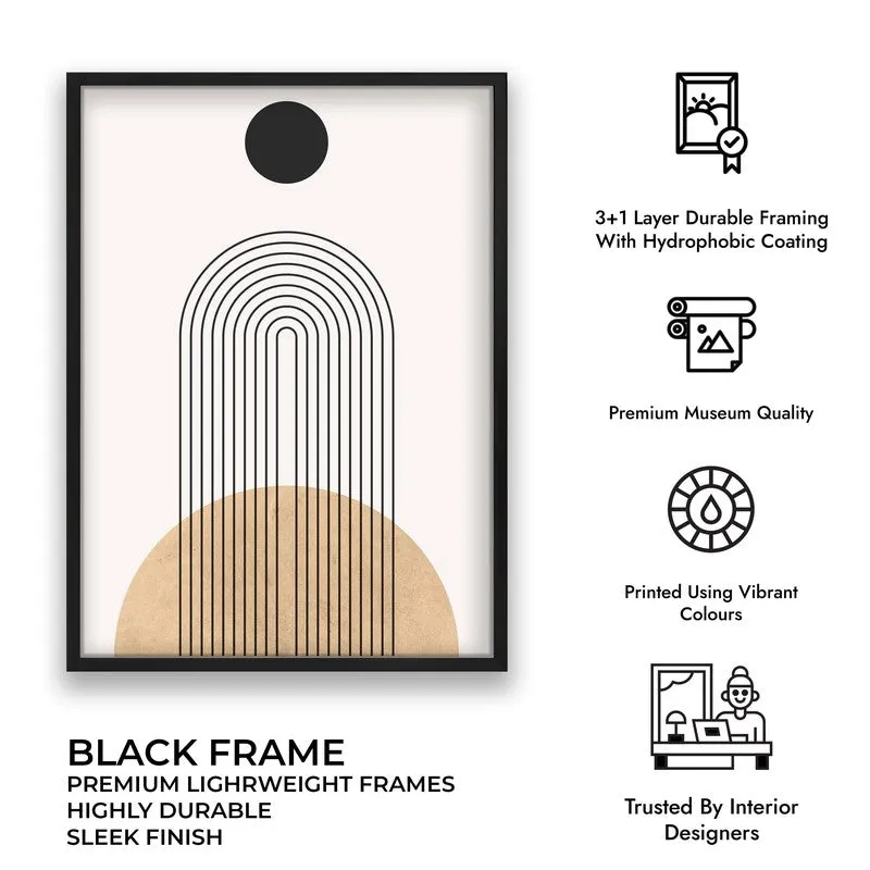 Earthy Tones Minimalist Canvas Wall Painting With Black Frame media 8