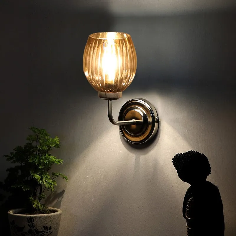 Golden Aura Stripes Glass Wall Lamp media 5