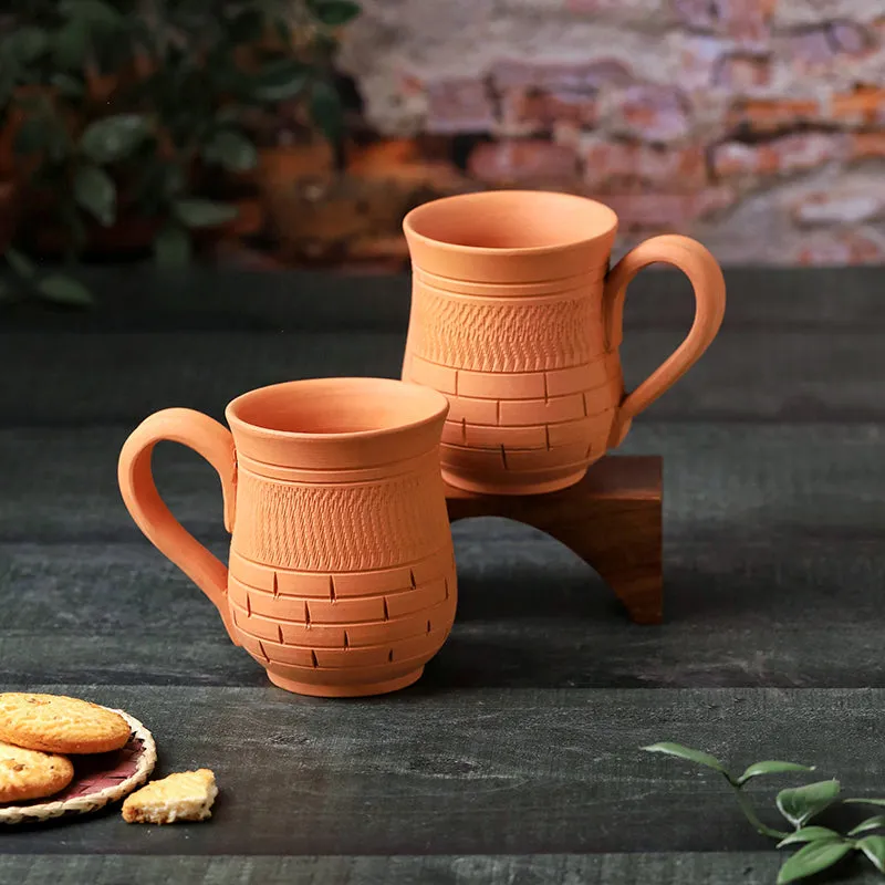 Nireeksha Terracotta Coffee Mug (250 mL Each) - Set of Two media 1