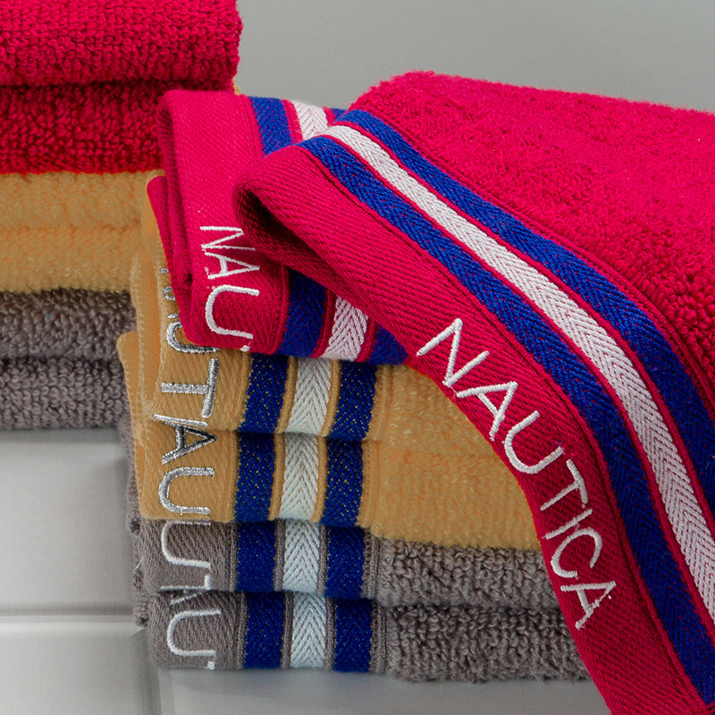 Nautica Dove Down Cotton Face Towel (Grey,Beige & Burgundy) - Set Of Twelve media 3