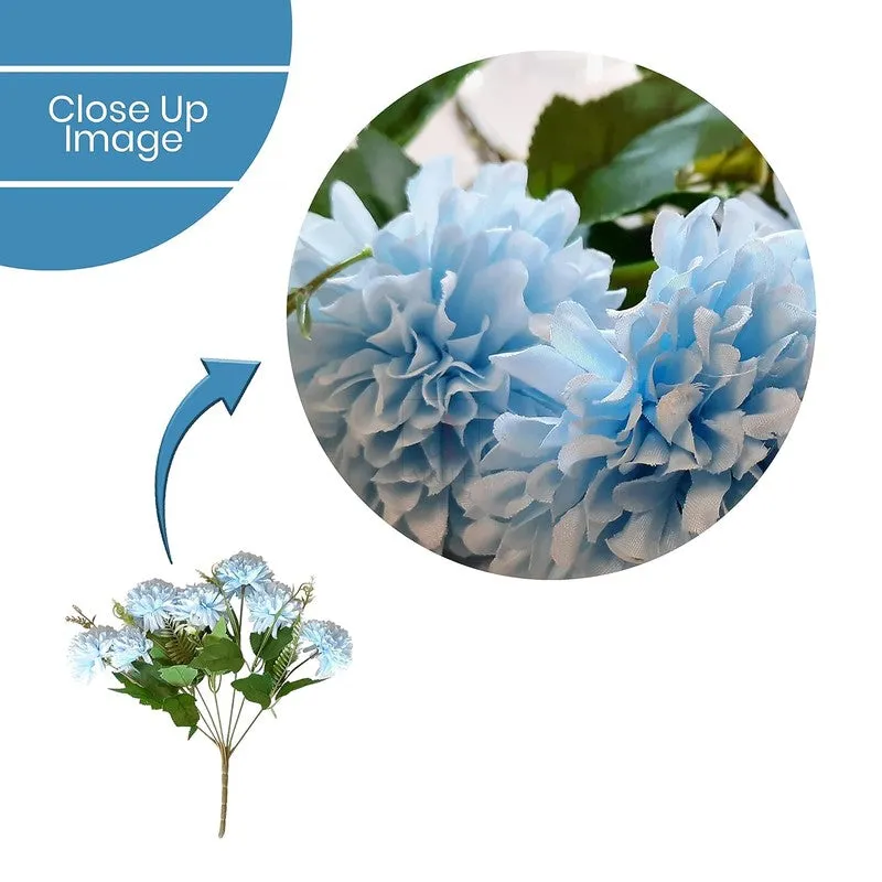 Hortensia Chrysanthemum Artificial Flower - Blue media 7
