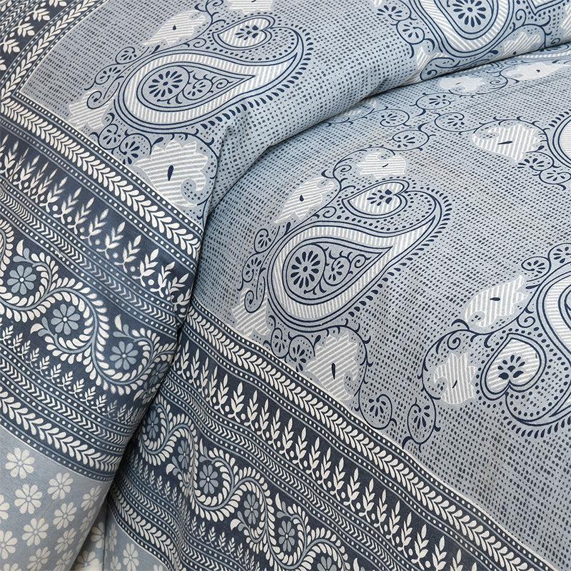 Mukha Ethnic Cotton Bedsheet (Grey) - 180 TC media 4