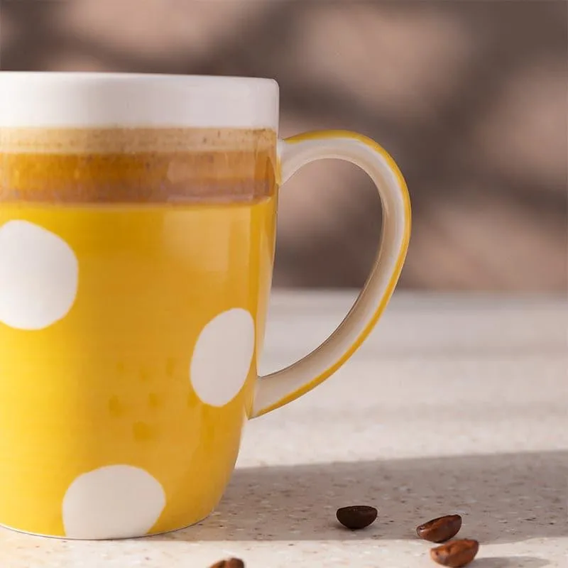 Polka Porcelain Coffee Mug (295 mL) - Yellow media 4