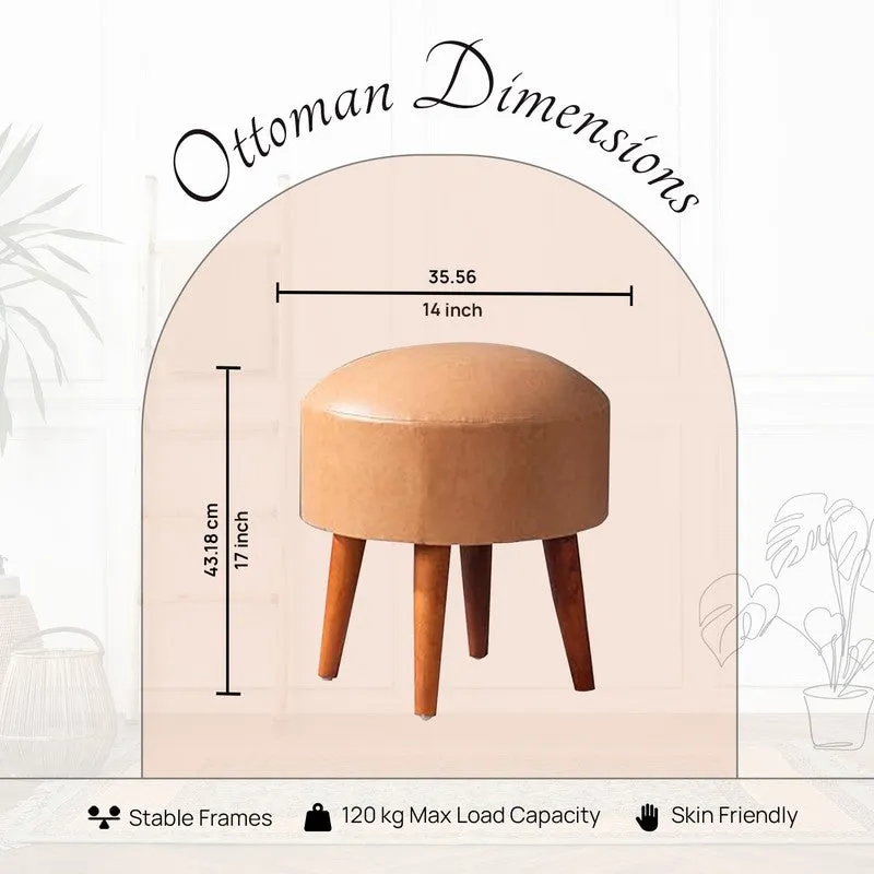 Urban Round Pouf Ottoman - Brown media 6