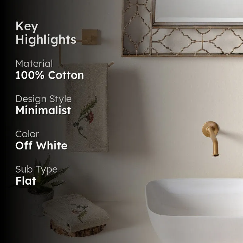Softelle Cotton Hand Towel (Off White) - Set Of Two media 2