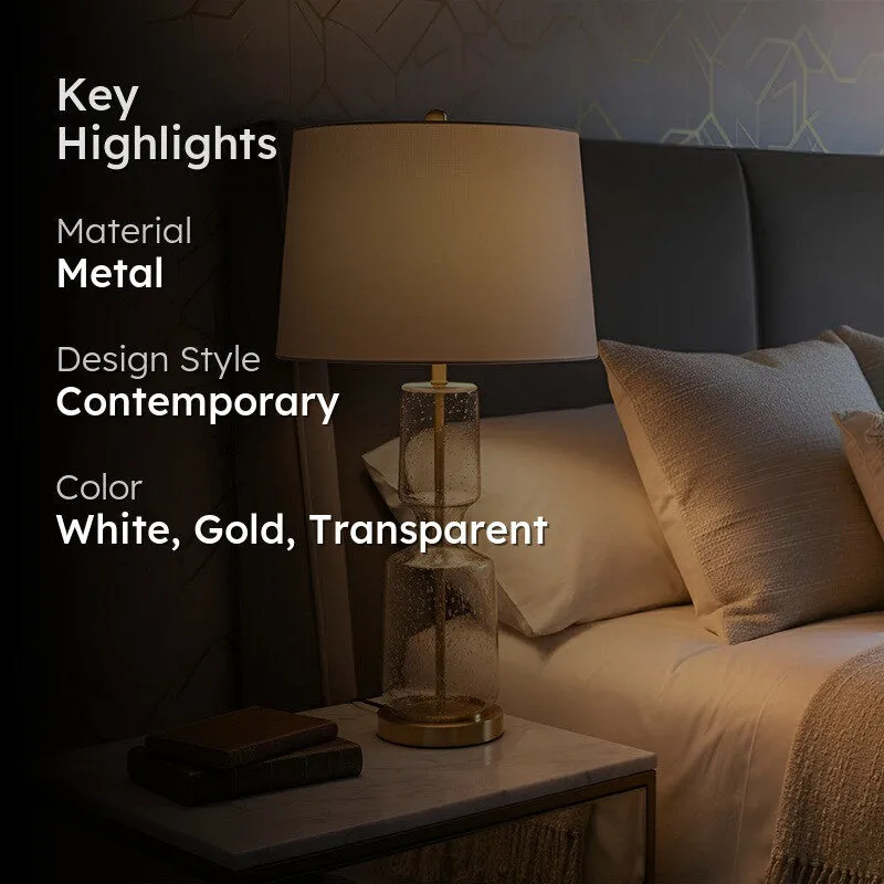 AarviDecor Quincy Classic Metal Table Lamp - Grey media 2