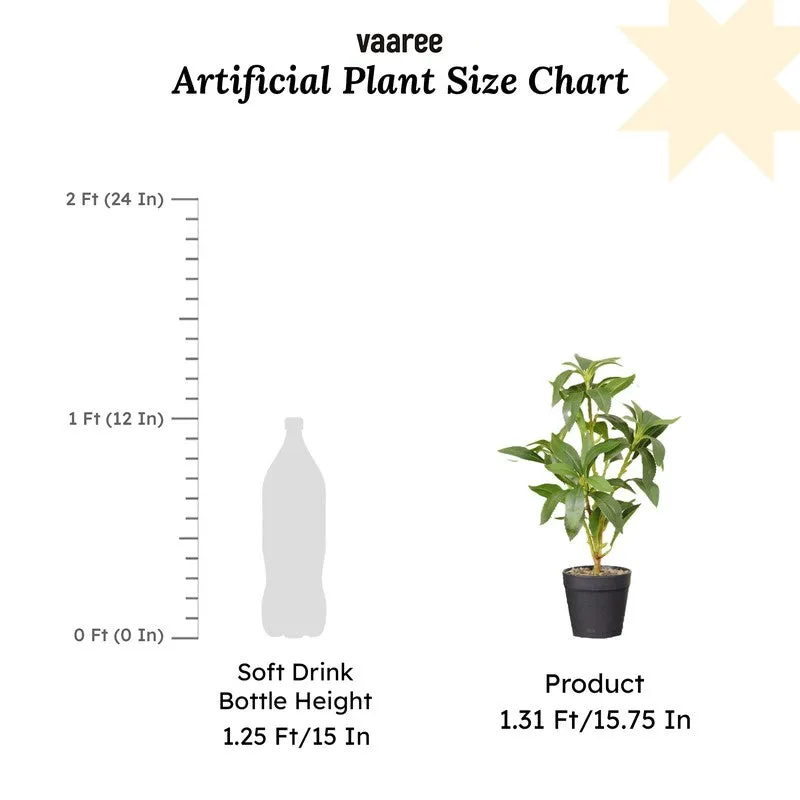 Artificial Indian Lilac Leaf Plant With Black Fiber Pot - 1.3 Feet media 7