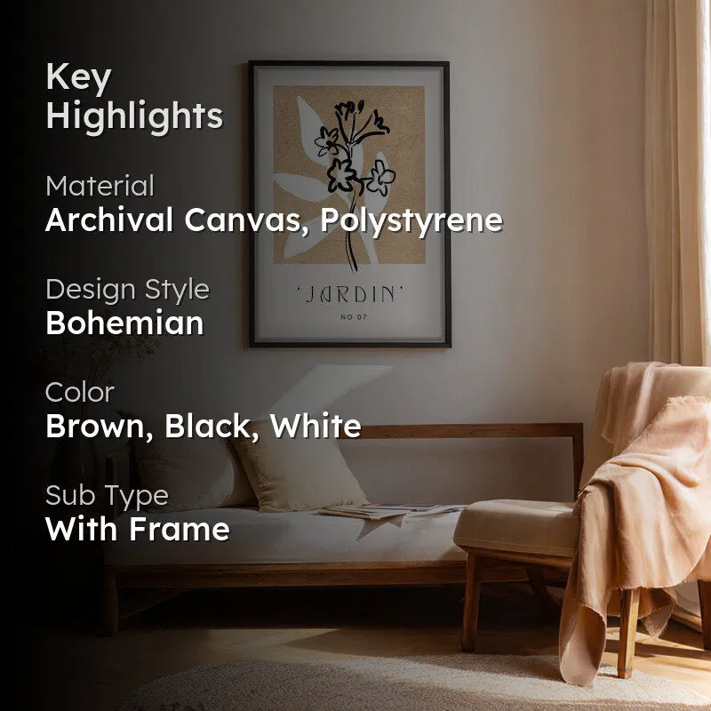 Fleuron Canvas Wall Painting With Black Frame media 2
