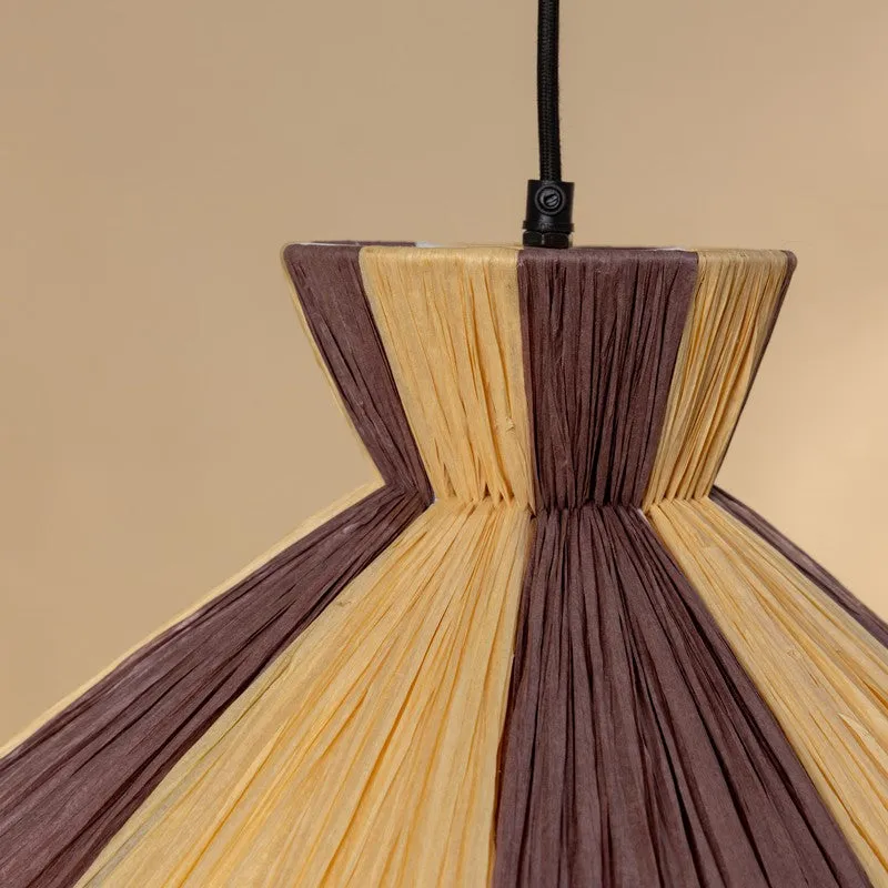Fig Living Warmora Raffia Ceiling Lamp - Brown & Beige media 5