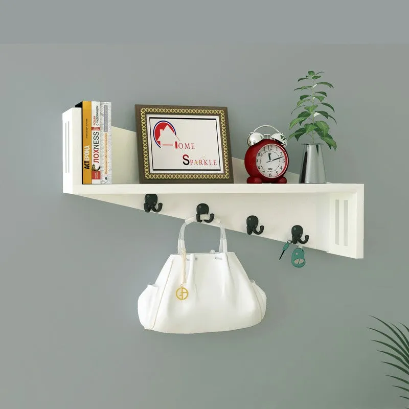 Minimalist Wooden Wall Key Holder - White media 1