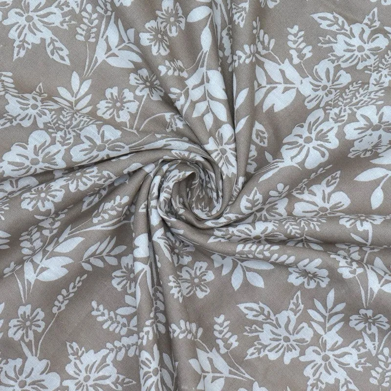 Floral Sprinkle Printed Cotton Dohar (Brown) - 120 GSM media 6